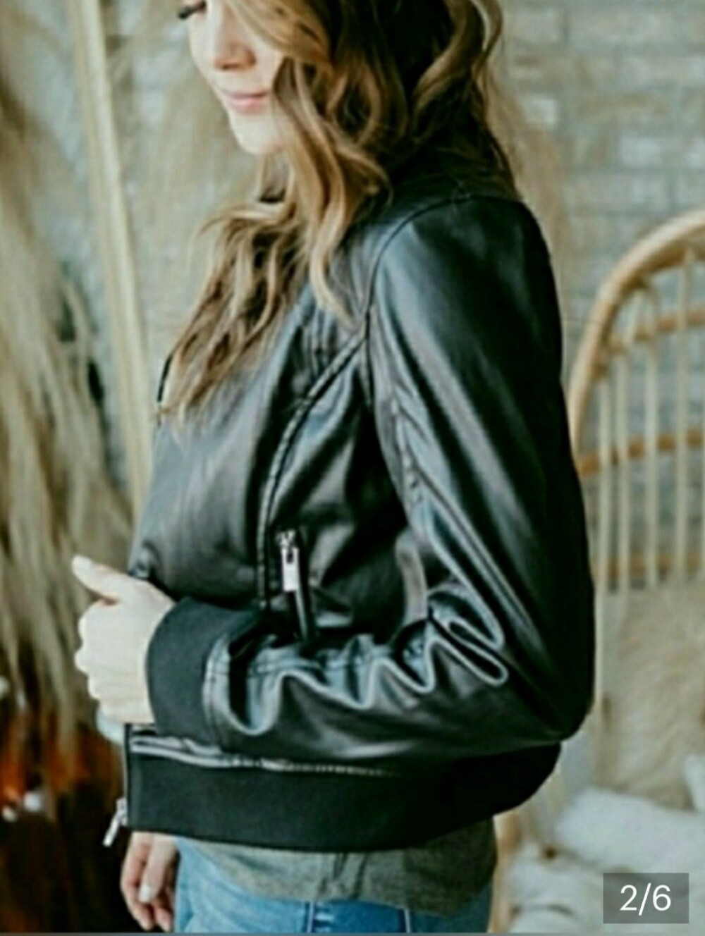 LILY & LOTTIE FAUX LEATHER BOMBER JACKET